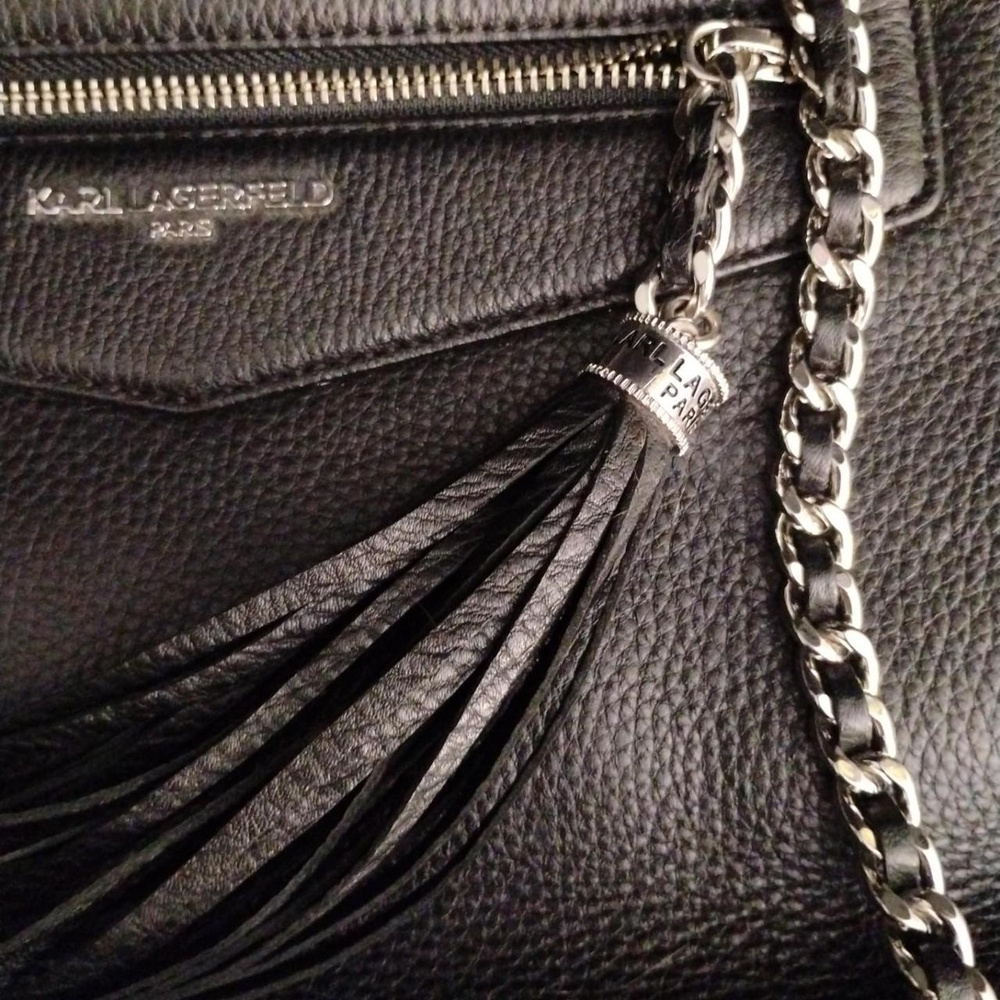 Karl Lagerfeld Black Chain Shoulder Bag - Picture 13 of 16